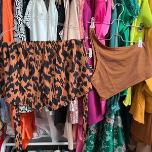 Short set leopard print xl